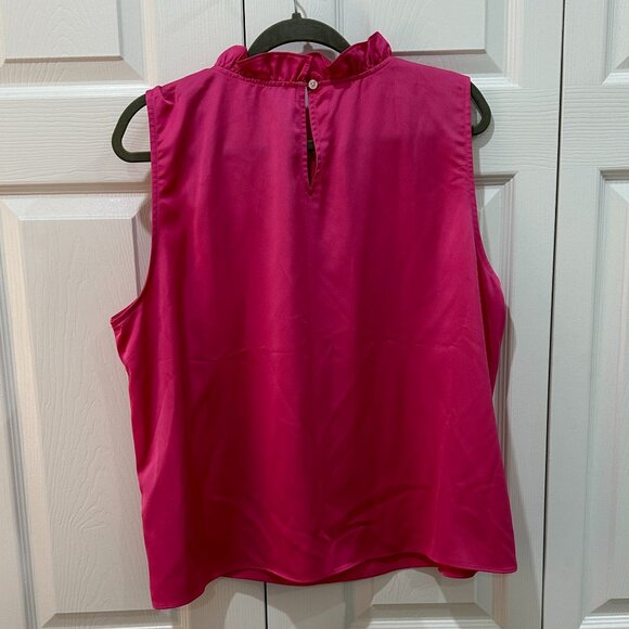 J. Crew Womens Pink Ruffled Crew Neck Sleeveless Front Bow Blouse Top - Picture 2 of 5